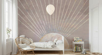A graceful subtle pattern wall mural in soft, ethereal colors.
