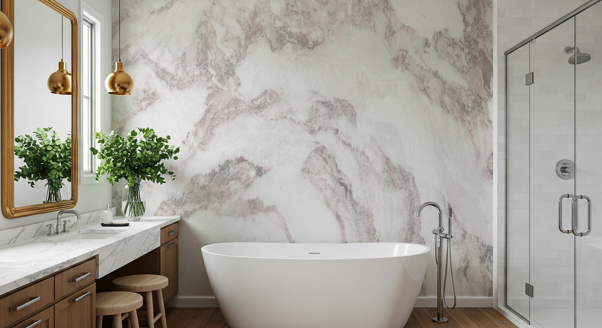 An artistic abstract stone mural on luxury wallpaper.