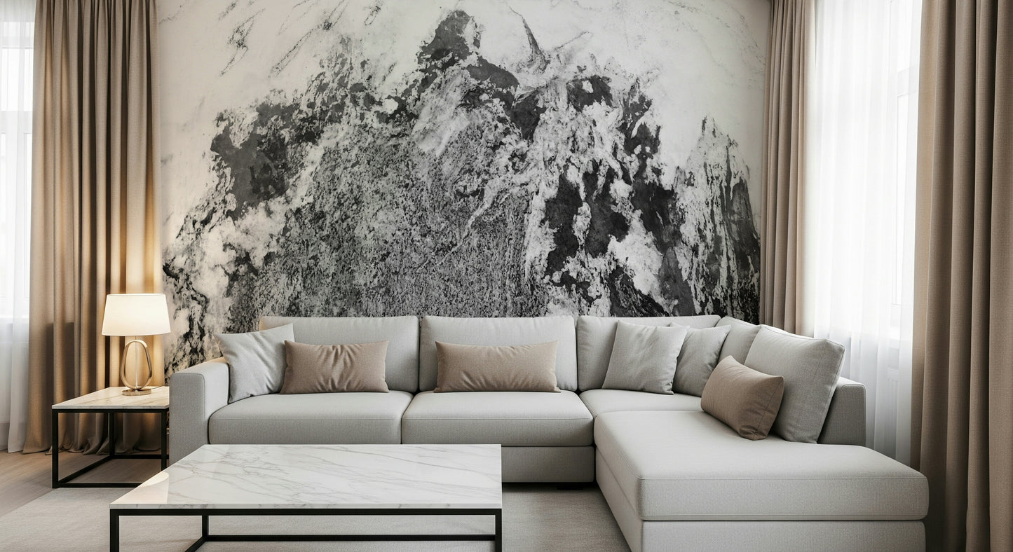 An artistic abstract texture mural on minimalist wallpaper.