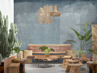 An artistic soft focus mural on minimalist wallpaper.