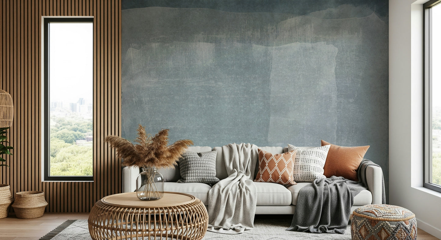 A contemplative gentle wash wallpaper mural for a feature wall.