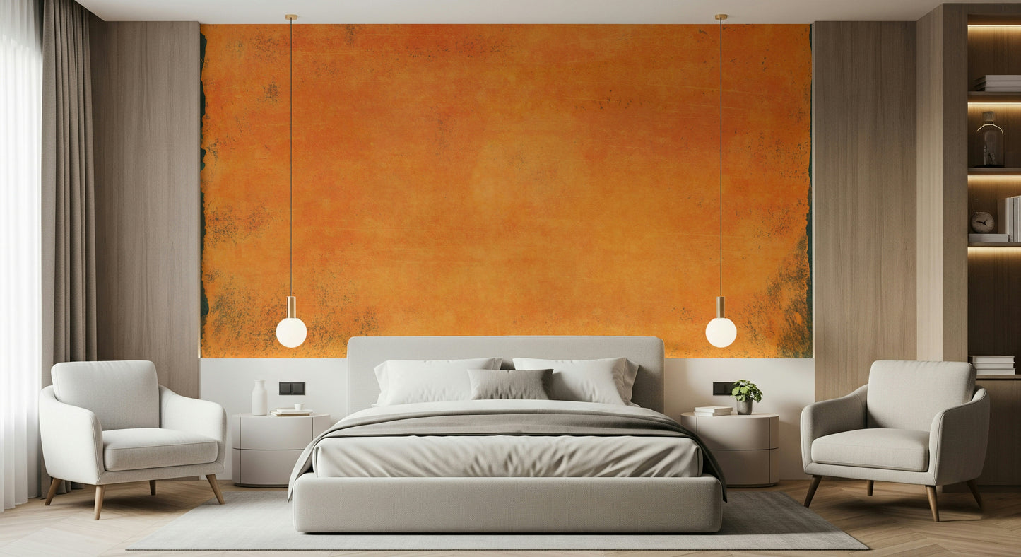 A peaceful modern abstract mural on decorative wallpaper.