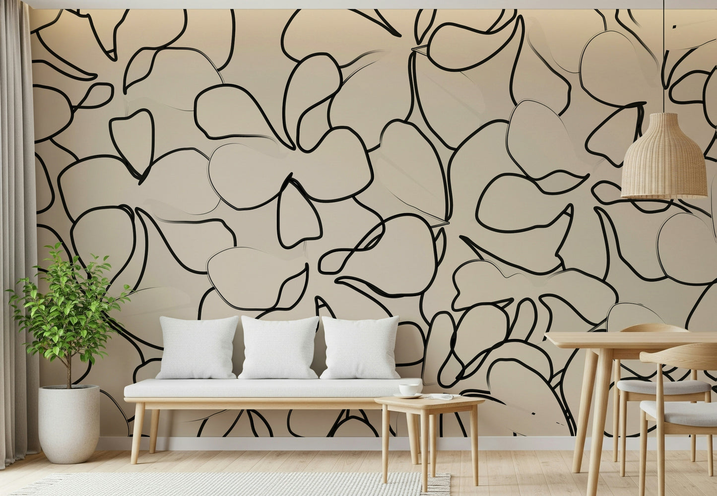 A serene modern pattern wall mural for your decor.