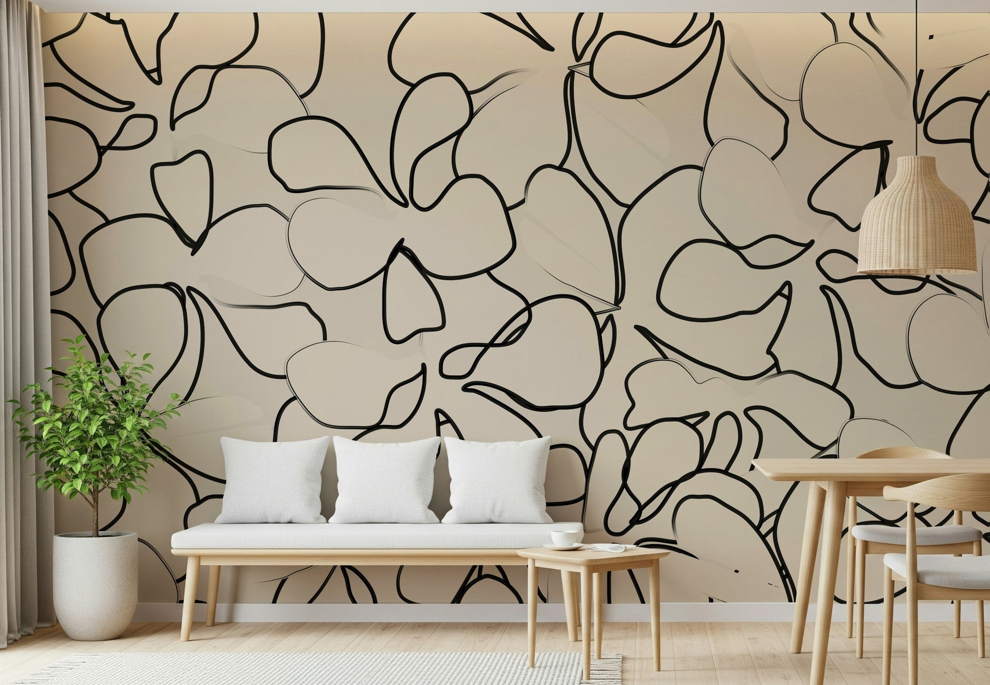A serene modern pattern wall mural for your decor.