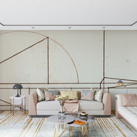 A graceful subtle pattern wall mural in cool, neutral tones.