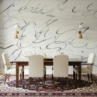 An artistic minimalist form mural for home decor.