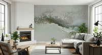 A graceful subtle pattern wall mural in soft, tranquil tones.