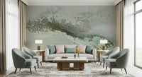 A beautiful ethereal abstract wallpaper mural of a hazy shoreline.