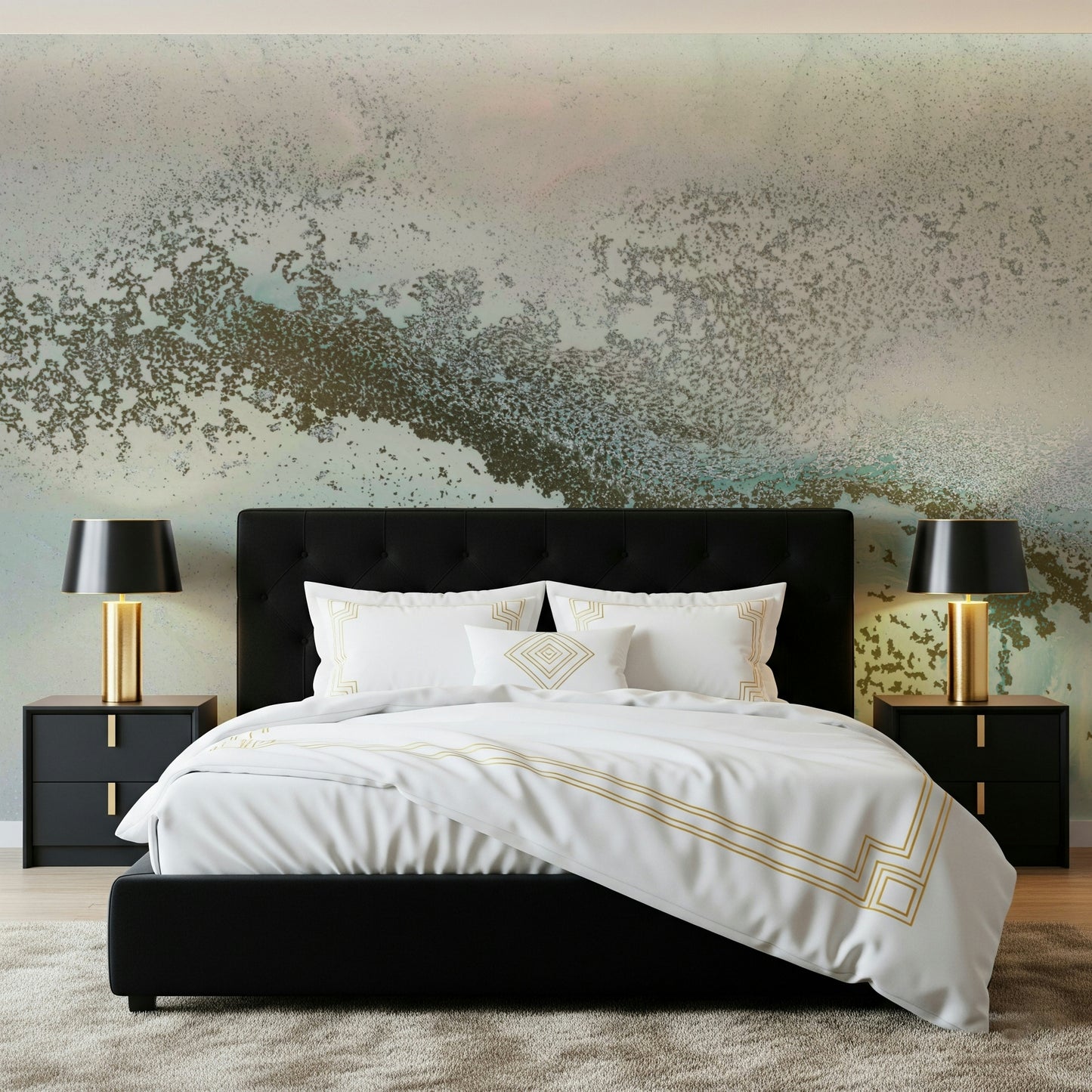 A contemplative gentle design wallpaper mural for a feature wall.