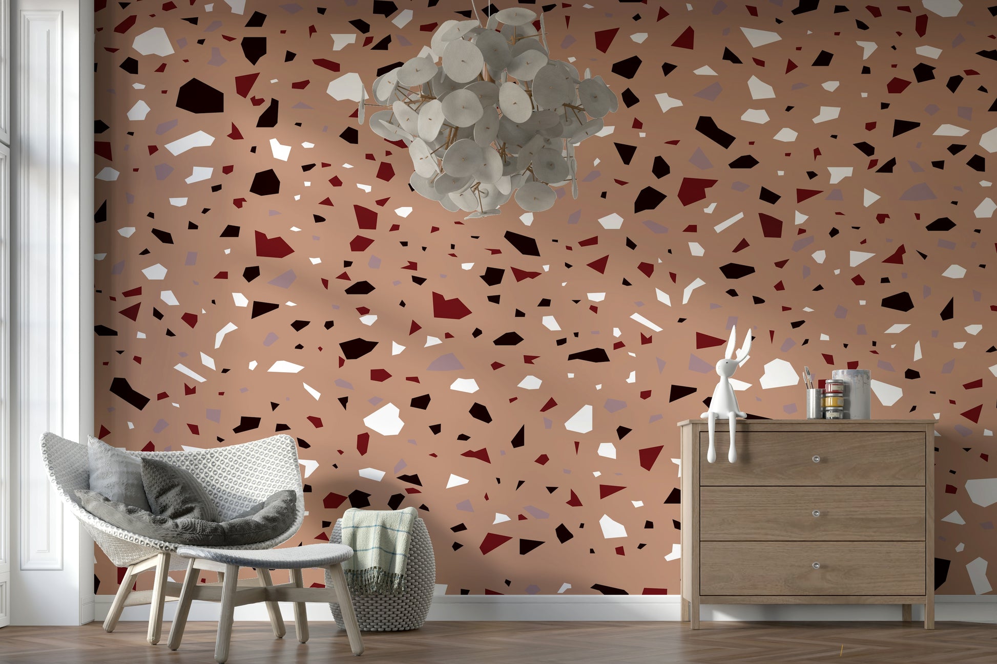 A contemplative gentle stone wallpaper mural for a feature wall.