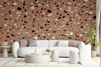 A beautiful abstract stone wallpaper mural with an earthy, fragmented pattern.