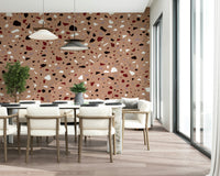 A calming abstract design wallpaper mural that defines a space.