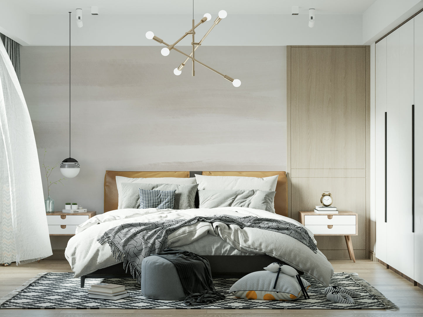 Soft Taupe Brushstrokes Wall Mural - 2753525