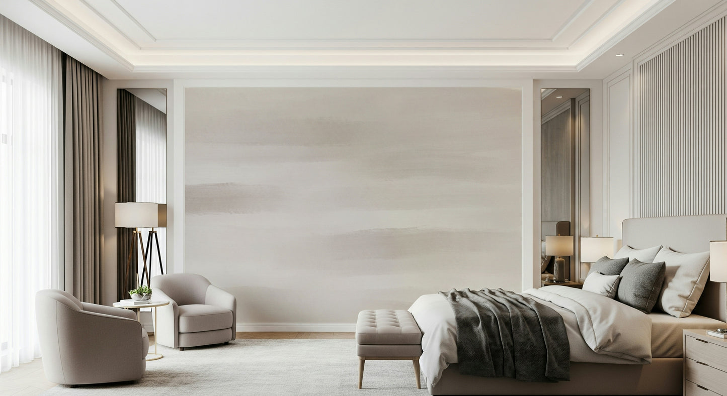 Soft Taupe Brushstrokes Wall Mural - 2753525