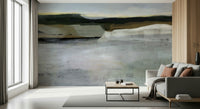An artistic minimalist form mural for home decor.