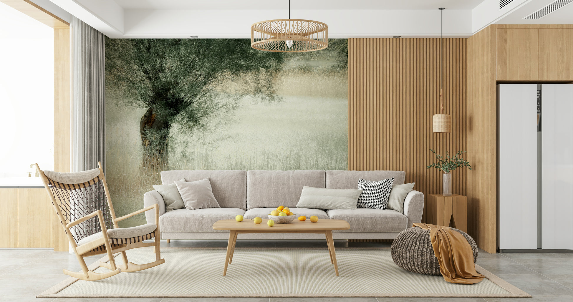A tranquil natural meadow wall mural for your decor.
