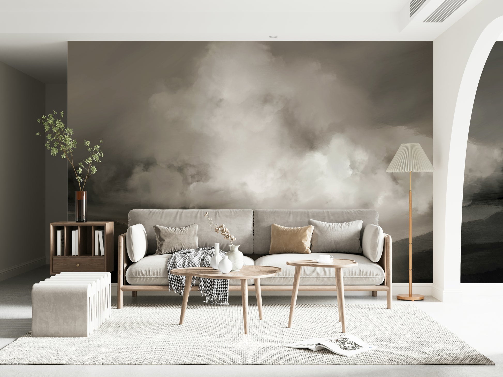 An artistic nature inspired mural for home decor.