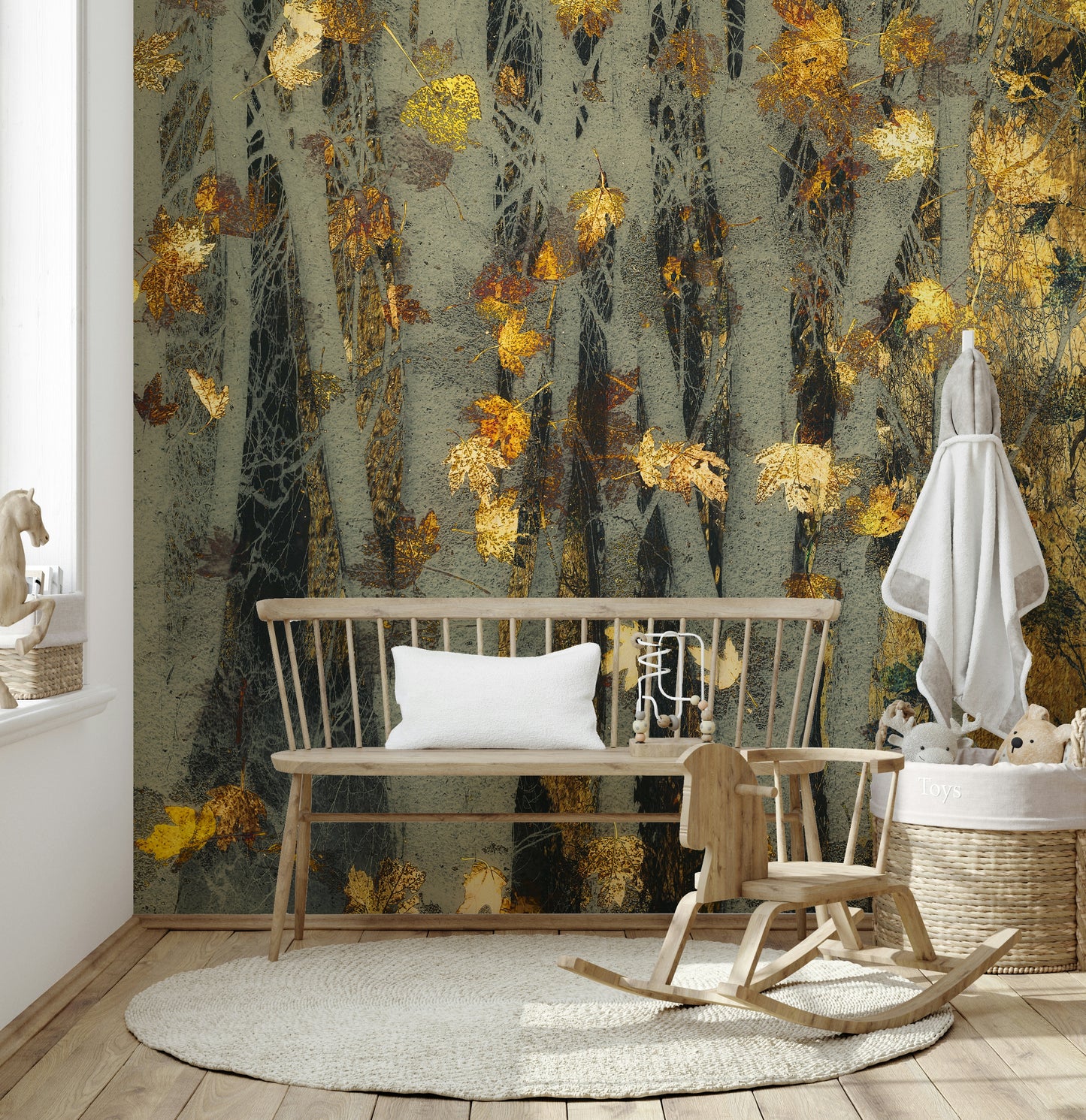 Gilded Autumn Woods Wall Mural -2163434