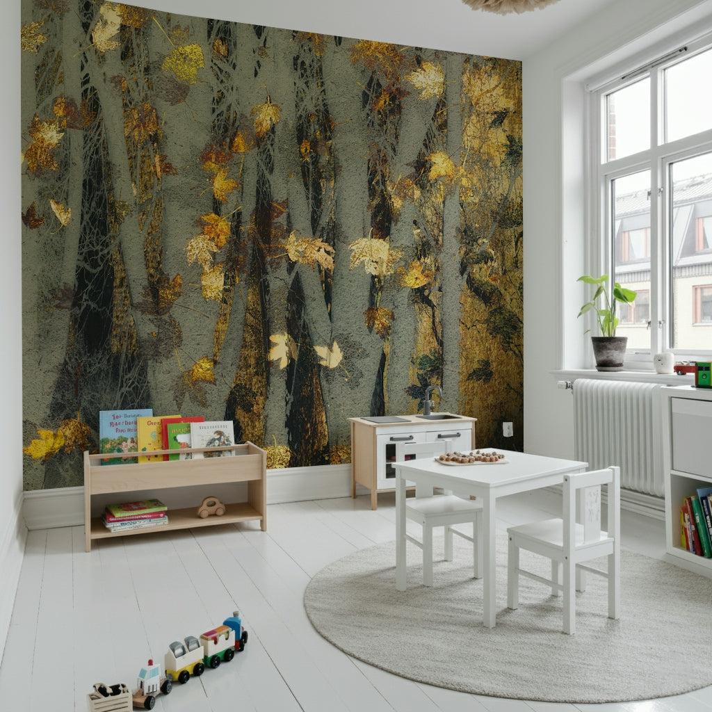 Gilded Autumn Woods Wall Mural -2163434