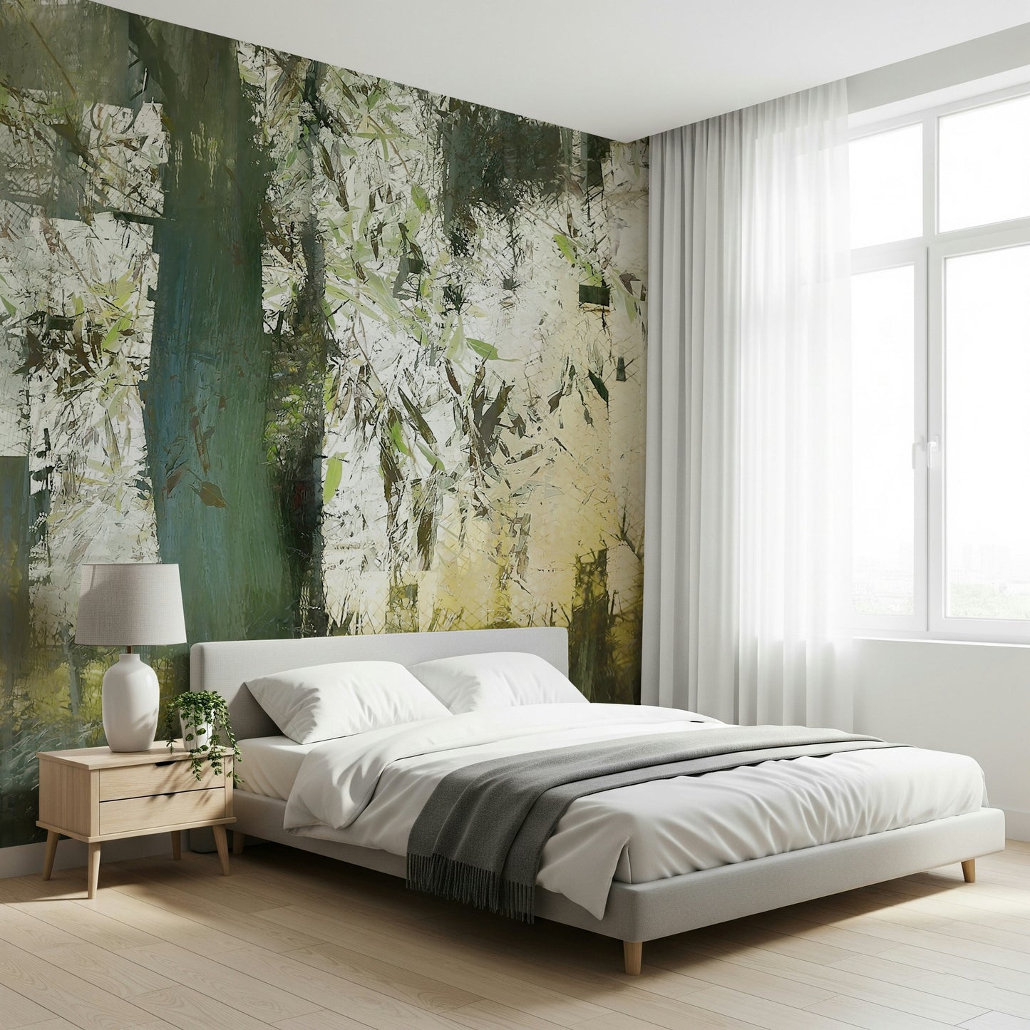 Misty Woodland Abstraction Wall Mural -2377428