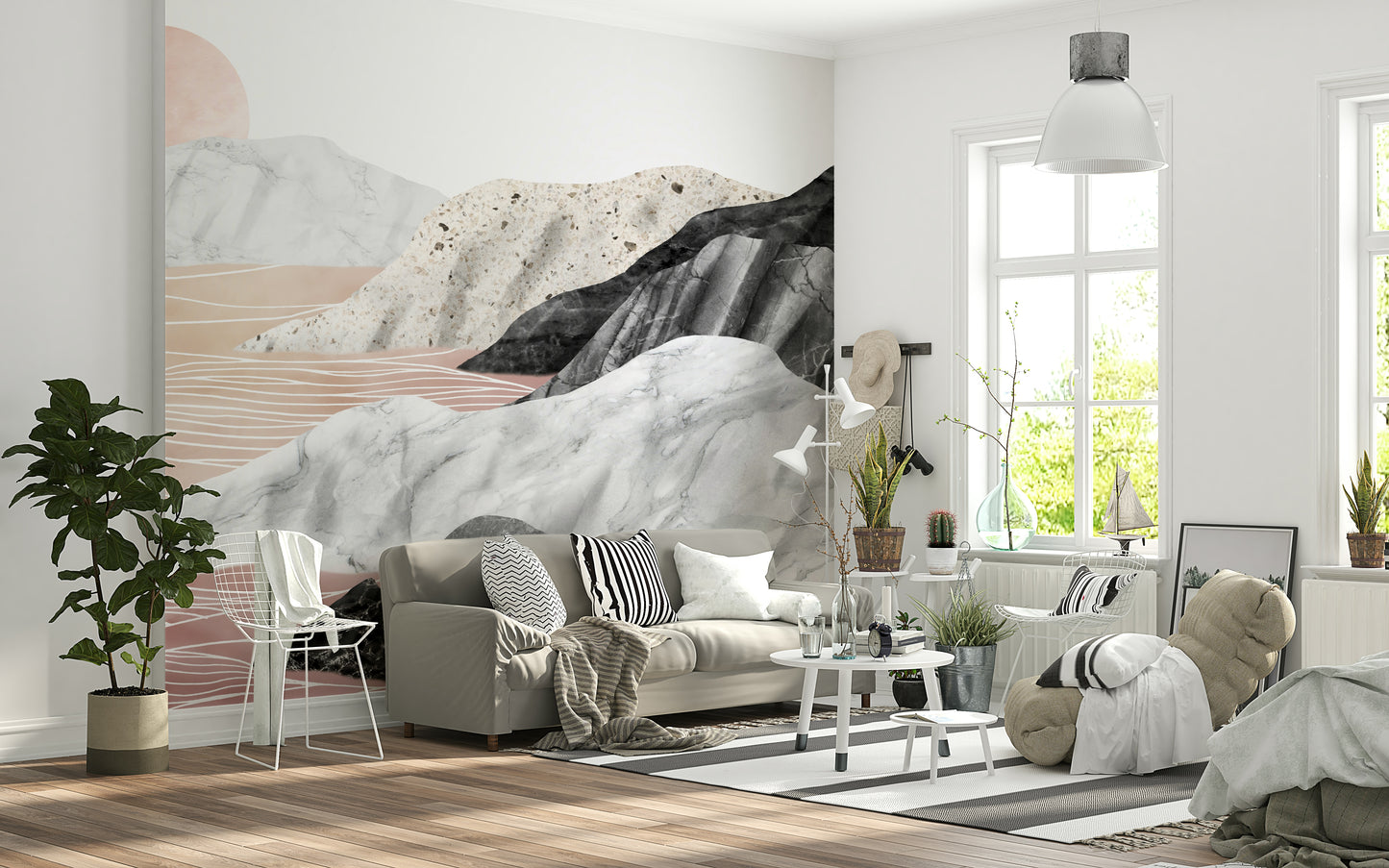 Marble Peaks Sunset Wall Mural -2583865