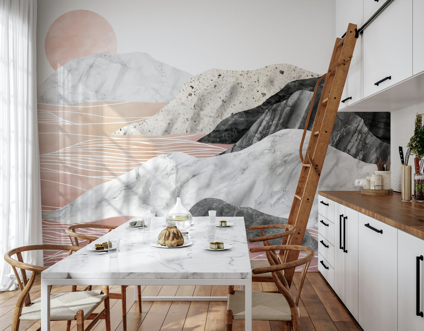 Marble Peaks Sunset Wall Mural -2583865