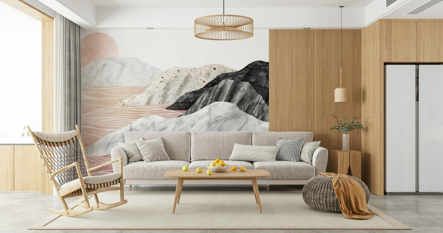 Marble Peaks Sunset Wall Mural -2583865