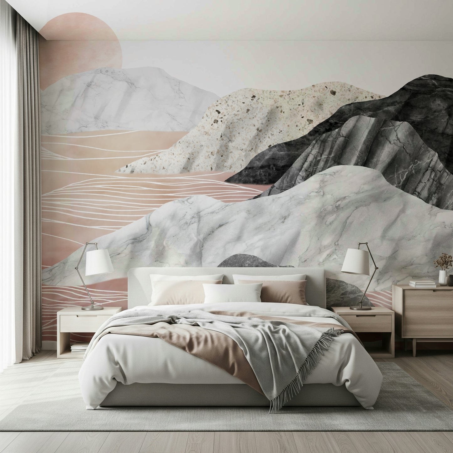 Marble Peaks Sunset Wall Mural -2583865