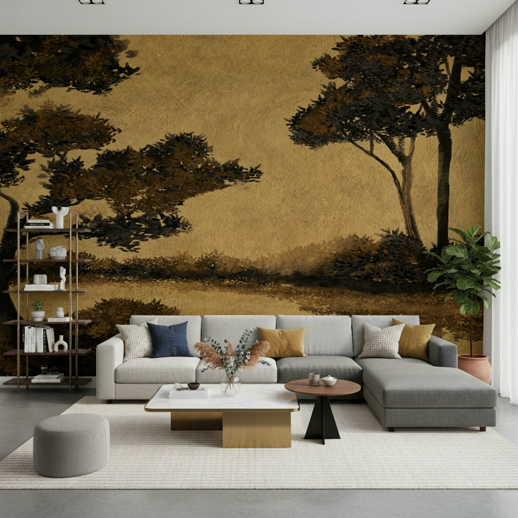 Golden Mist Waterscape Wall Mural -2887503