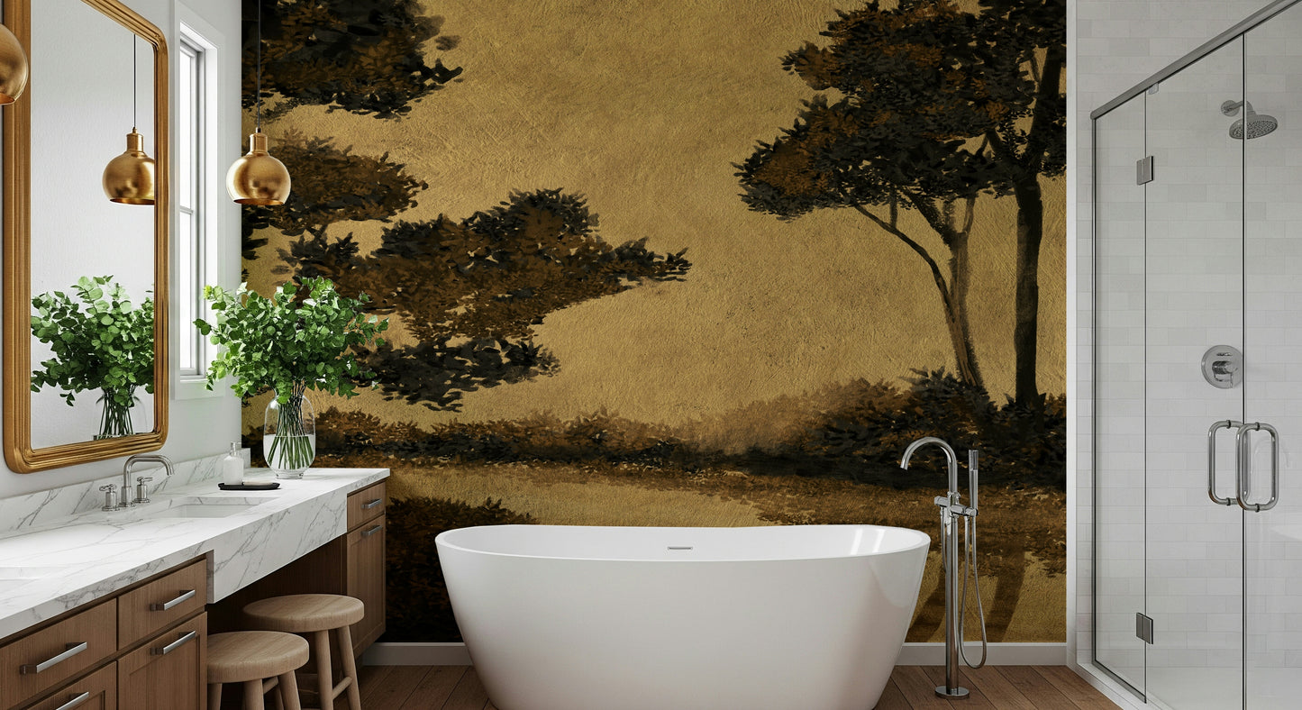 Golden Mist Waterscape Wall Mural -2887503