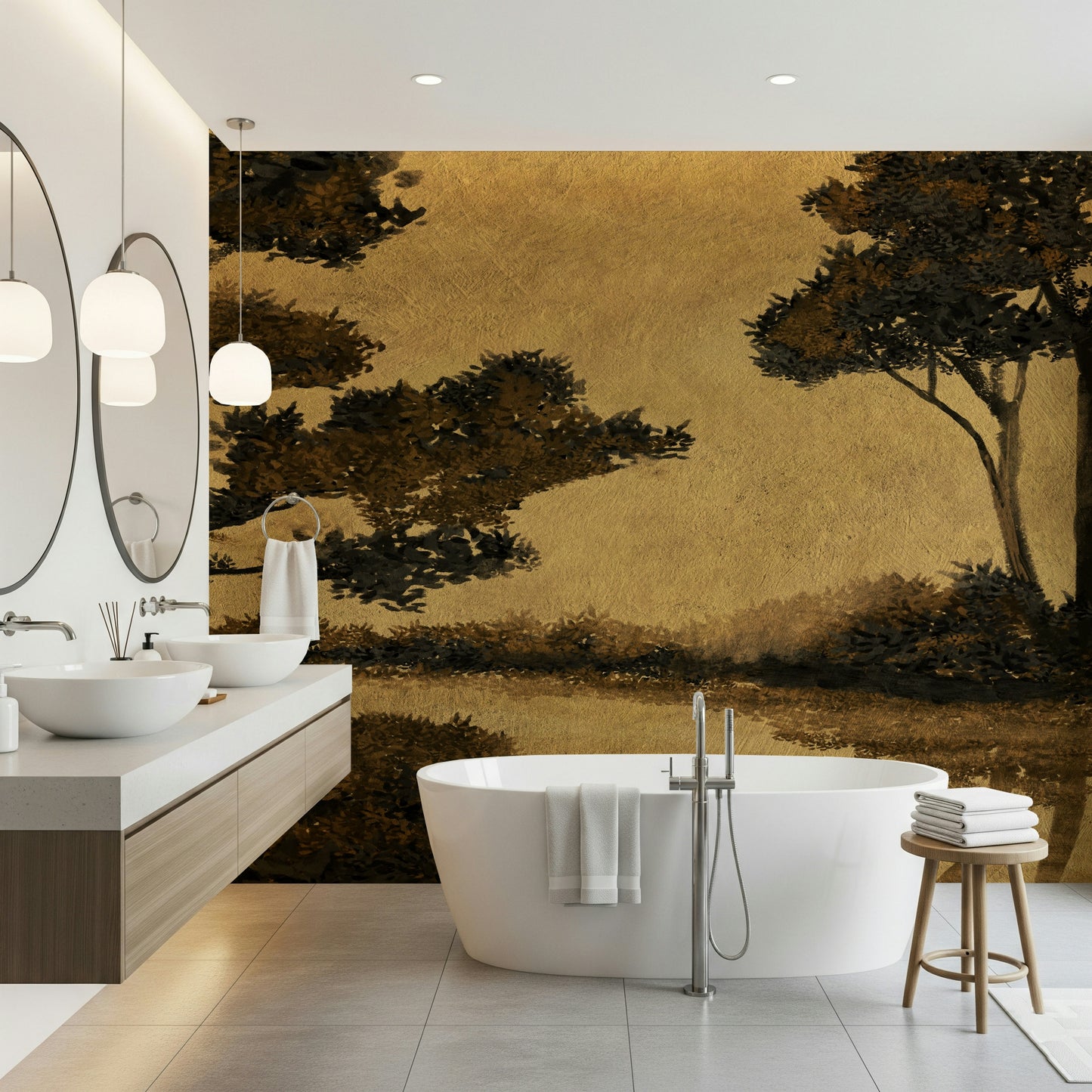 Golden Mist Waterscape Wall Mural -2887503
