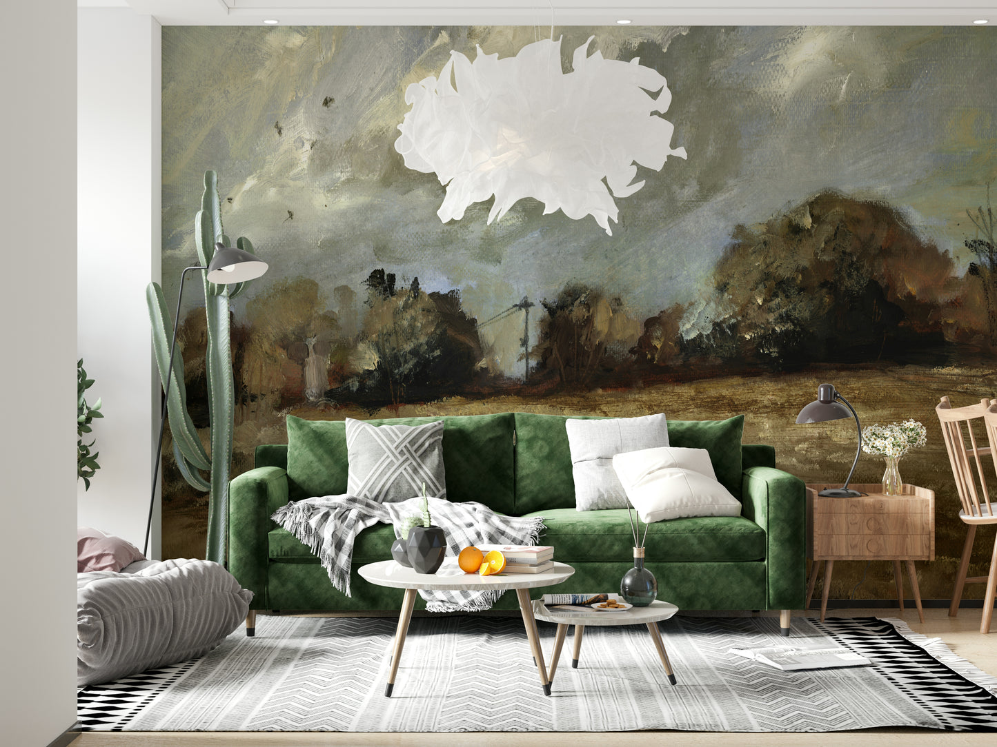 Brushstroke Countryside Wall Mural -2917436