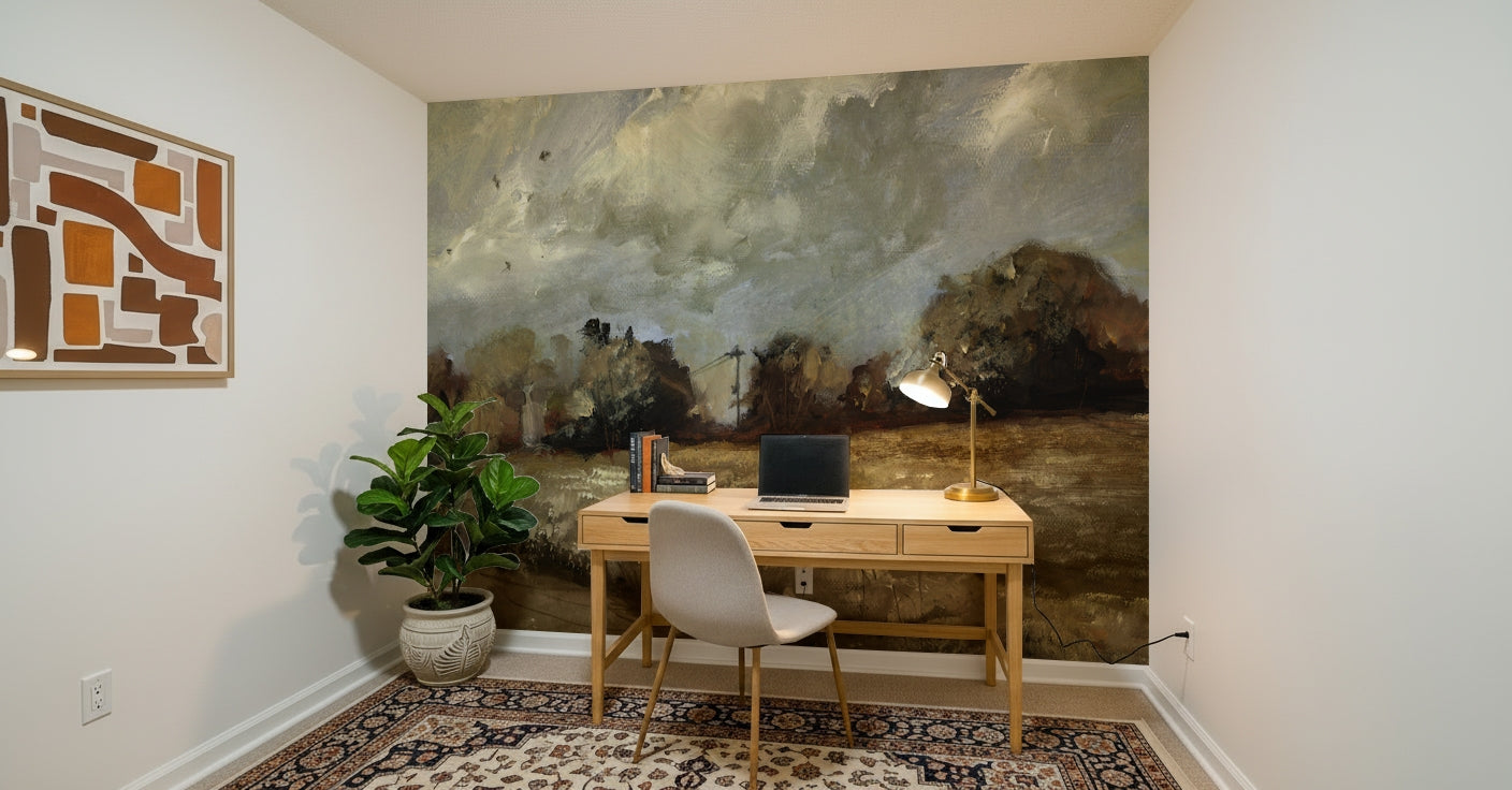 Brushstroke Countryside Wall Mural -2917436