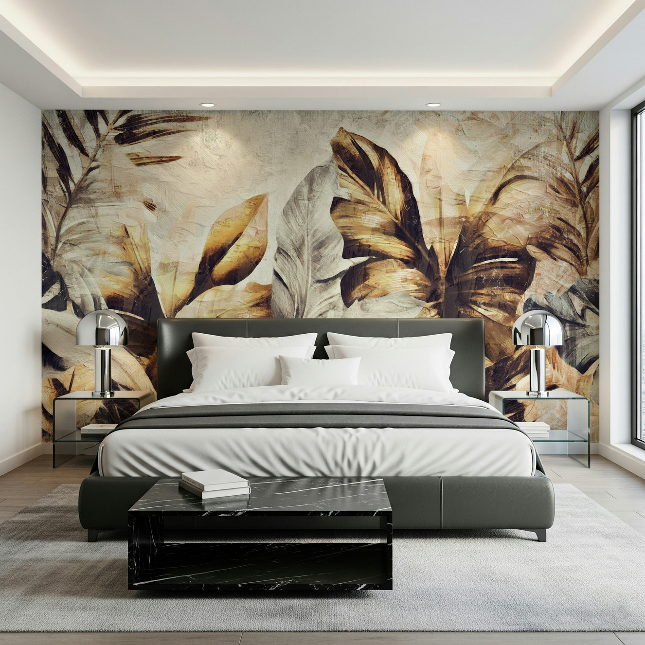 Golden Palm Abstract Wall Mural -2530883
