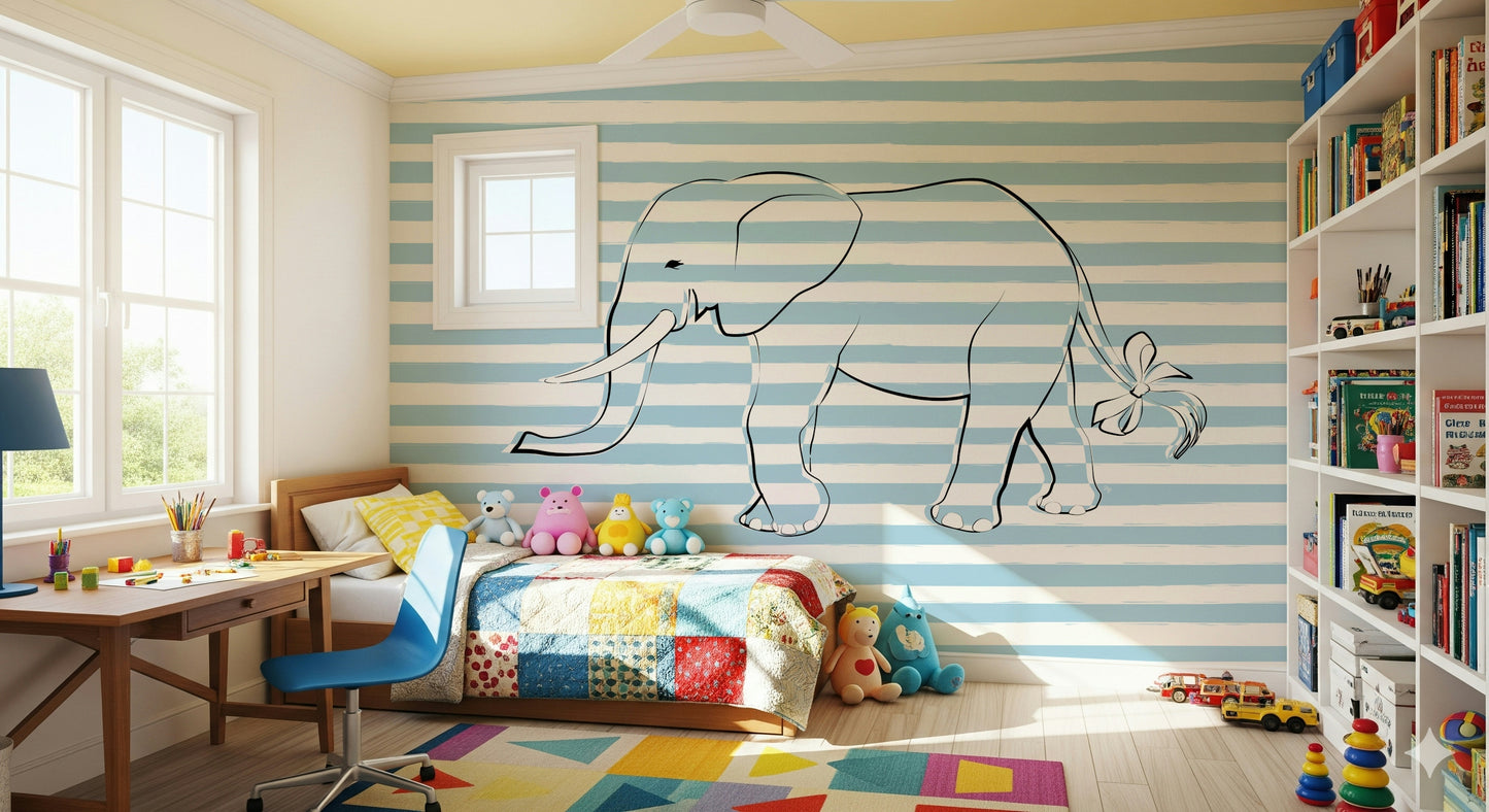 Elephant with a Bow Wall Mural -2643123
