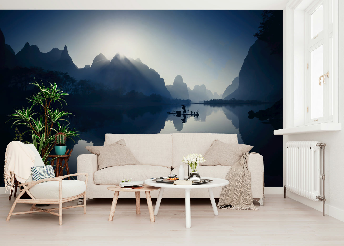 Serene Dawn: Yangshuo's Whisper Wall Mural