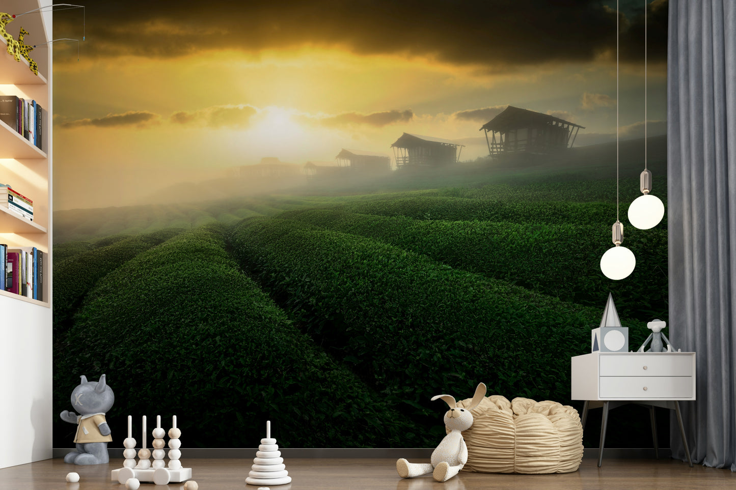 Golden Mist Tea Estate Wall Mural -2353176