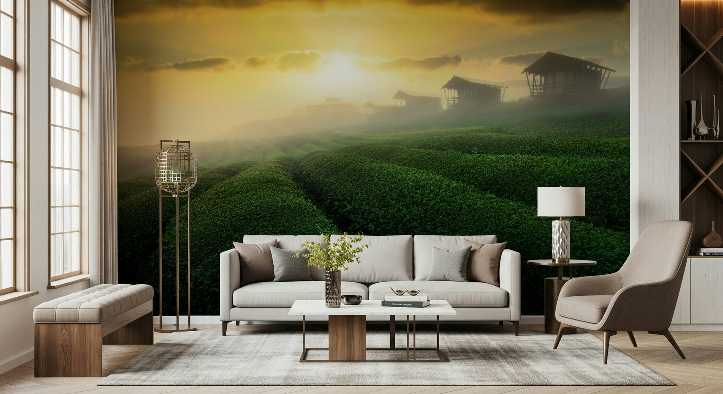 Golden Mist Tea Estate Wall Mural -2353176