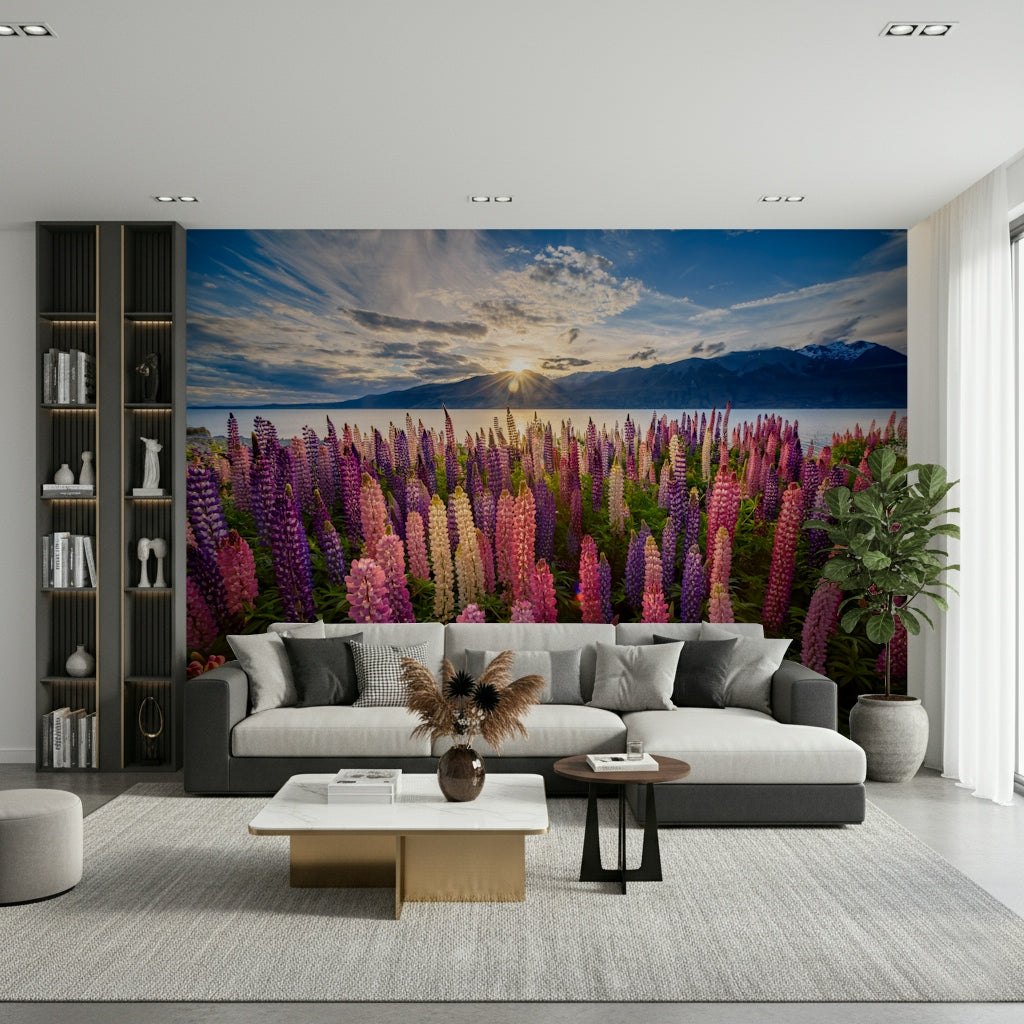 Floral Lake Dawn Wall Mural -2306485