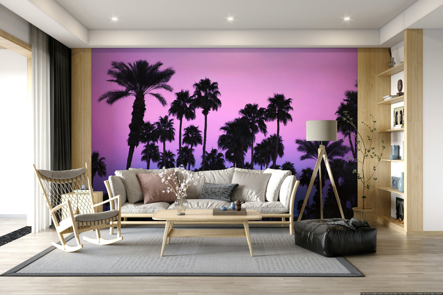 Tropical Dusk Palms Wall Mural -2226294