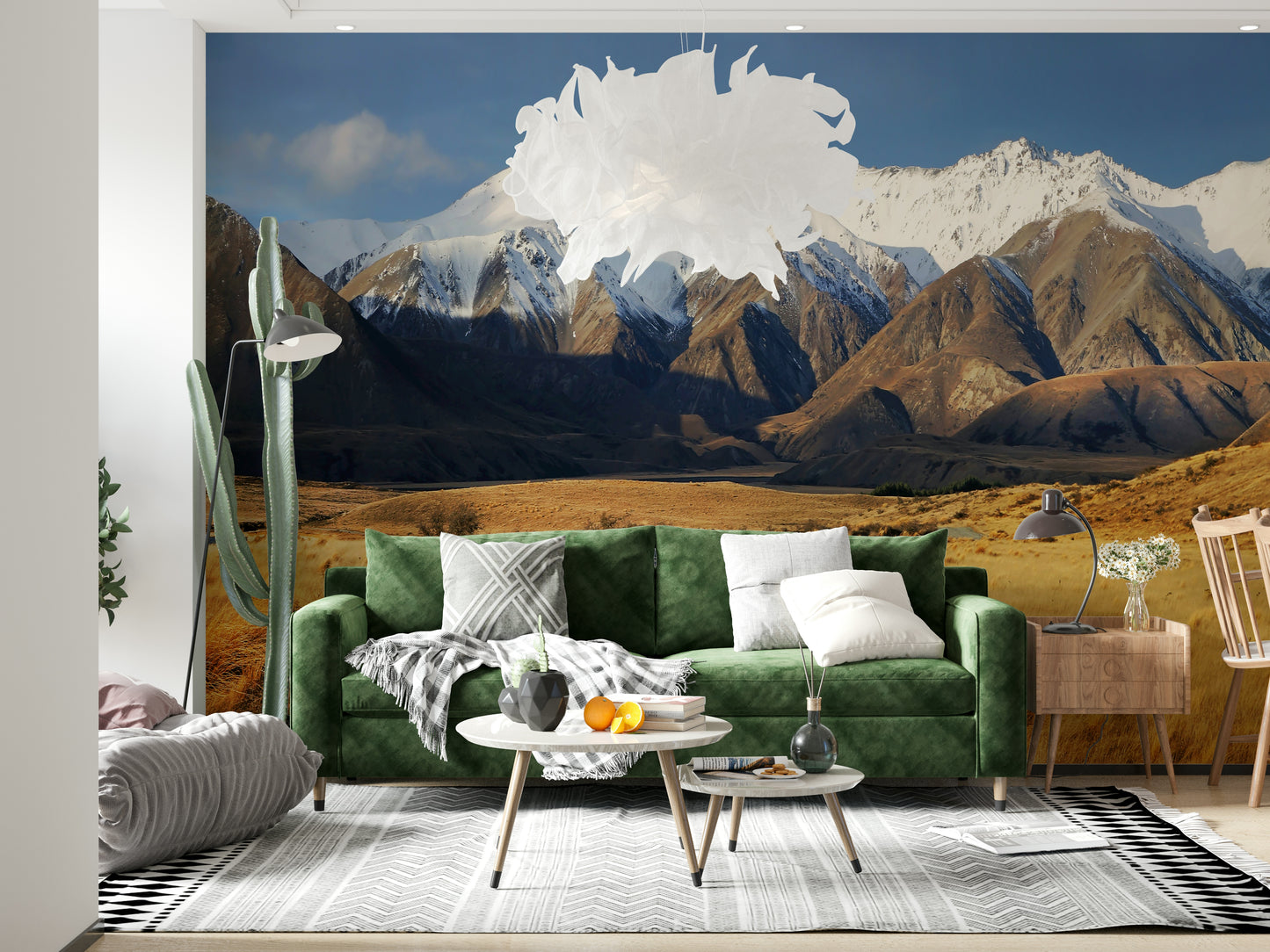 Snowy Peaks Path Wall Mural -2563227