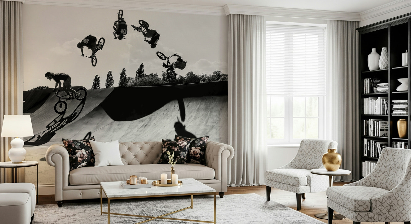 Monochrome BMX: Shadow & Style Wall Mural -2545318
