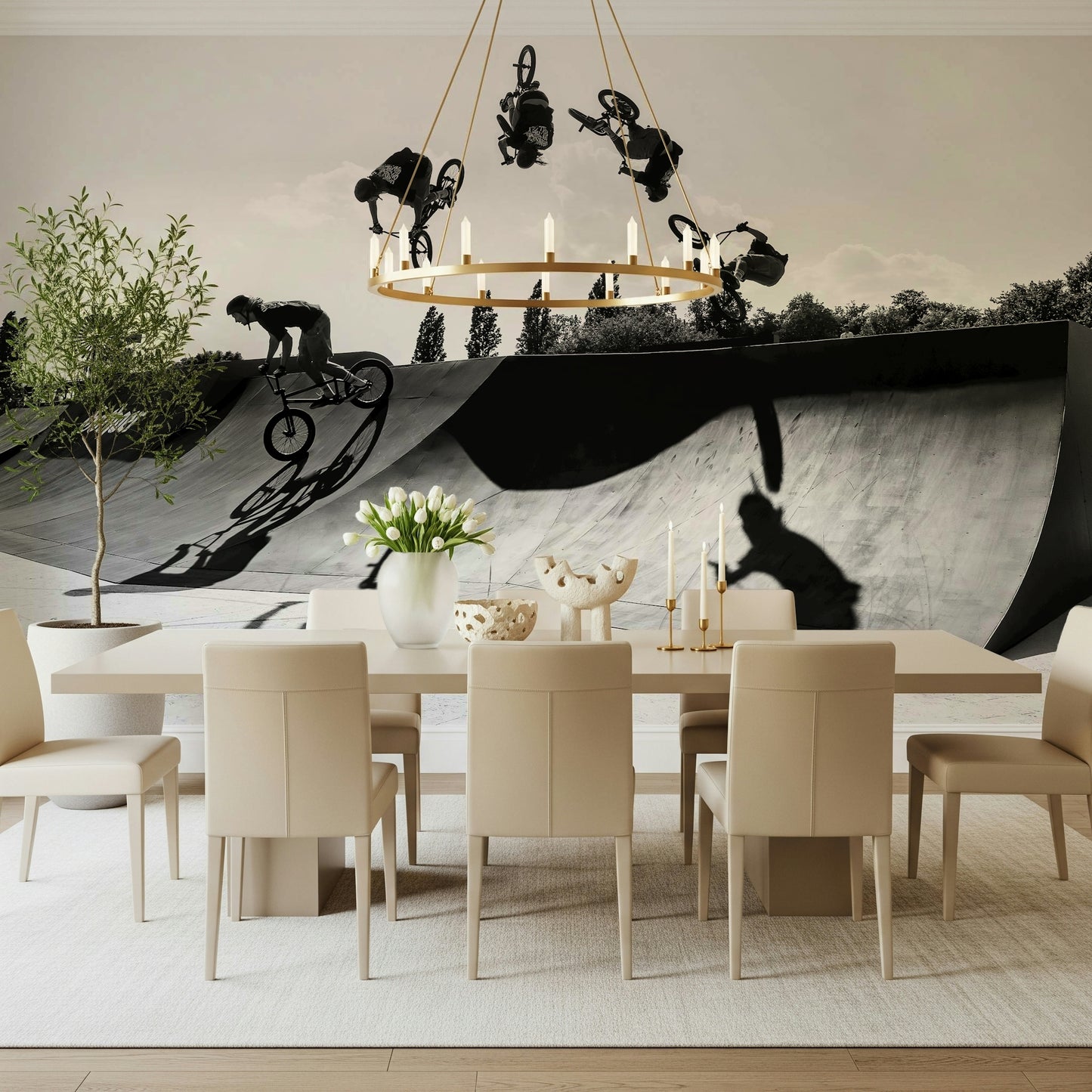 Monochrome BMX: Shadow & Style Wall Mural -2545318
