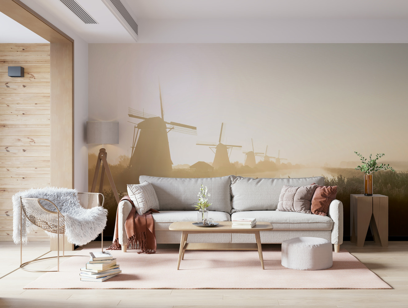 Golden Hour at Kinderdijk Wall Mural -2352343