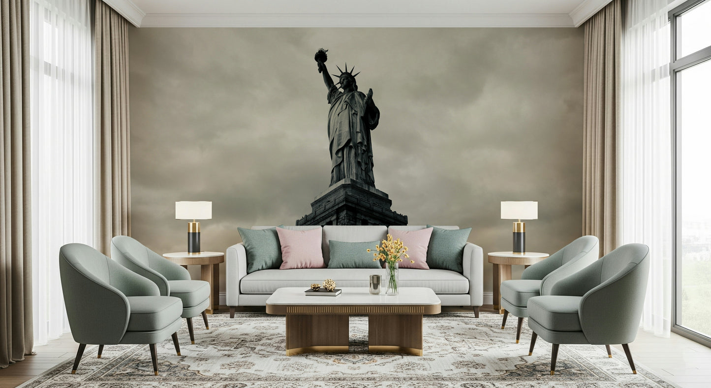 Liberty's Monochrome Gaze Wall Mural