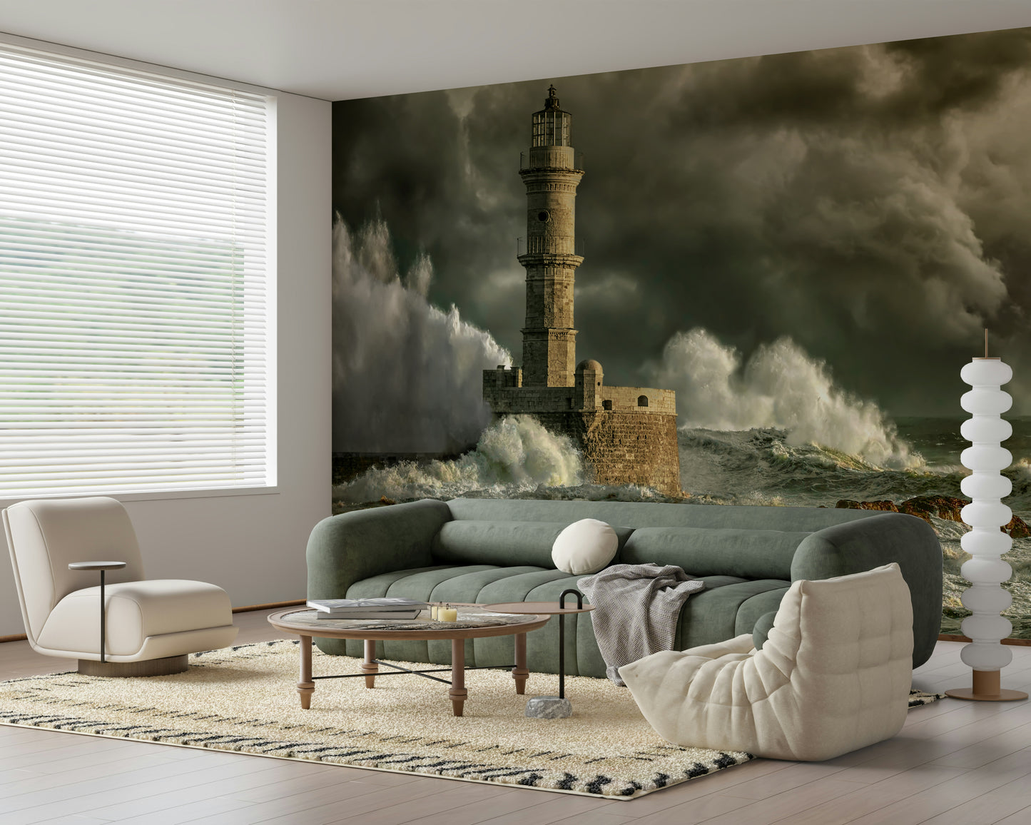 Lighthouse Storm Wall Mural -2315690