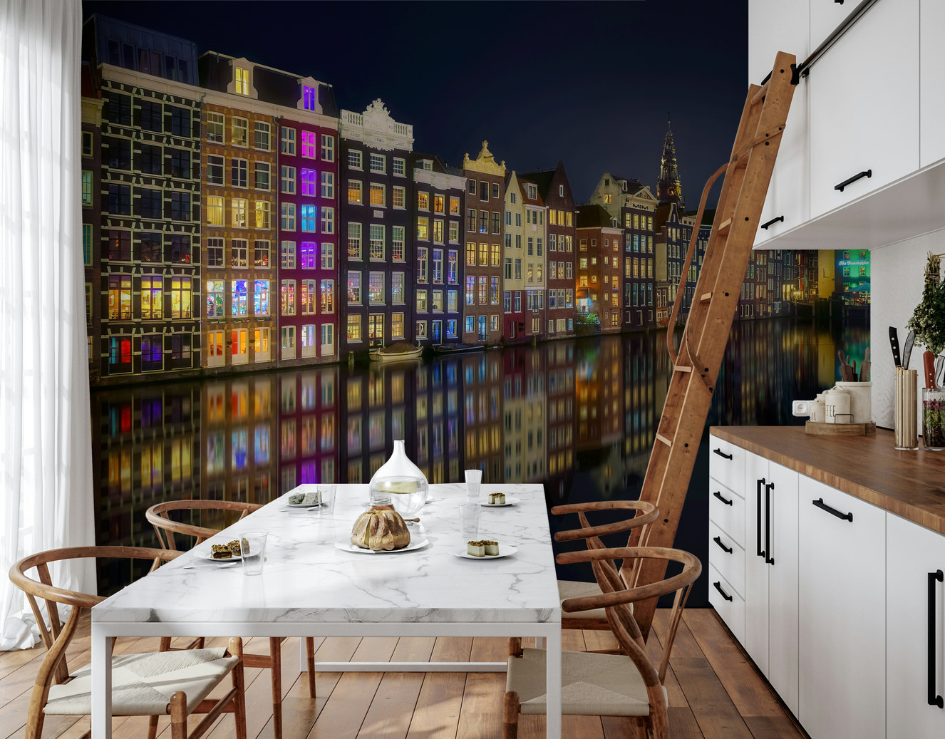Amsterdam Nights: City Lights Wall Mural -2268523