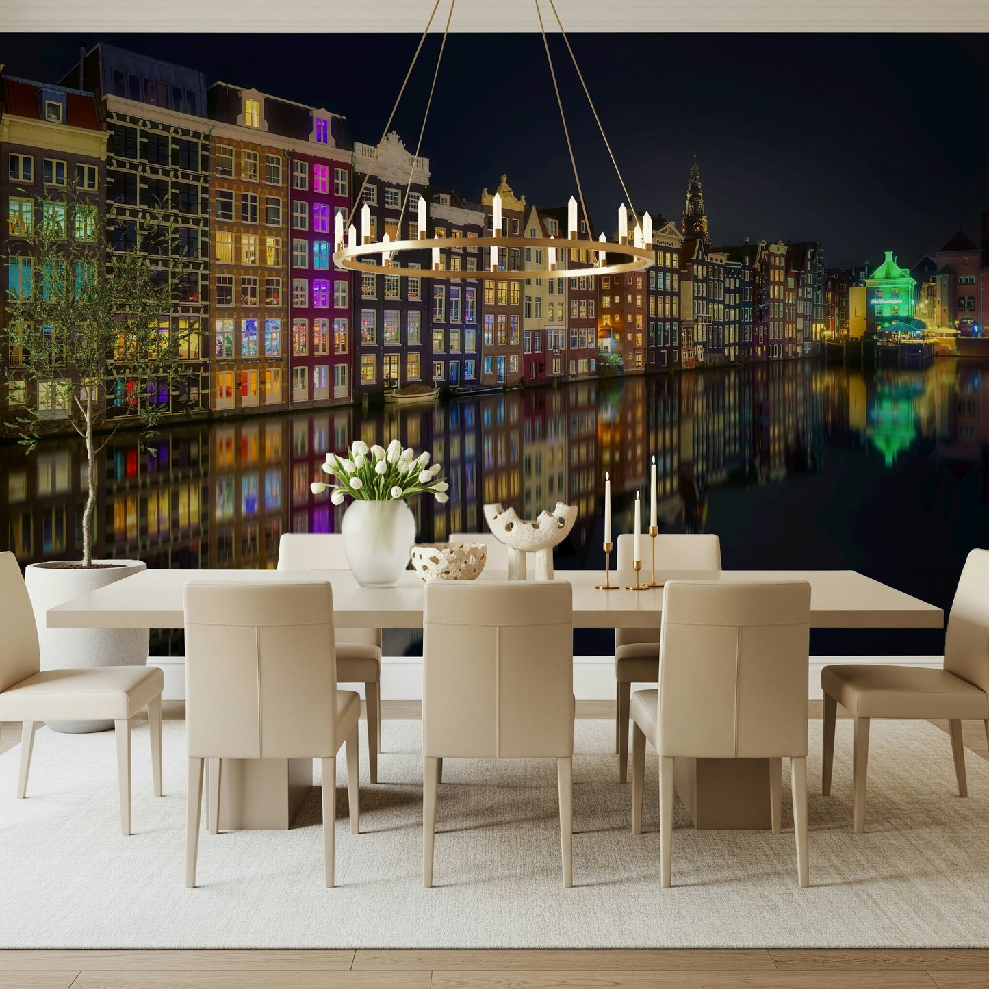 Amsterdam Nights: City Lights Wall Mural -2268523