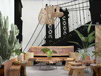 Urban Span Wallpaper — elegant city bridge silhouette with minimalist urban design.