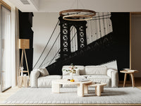 Urban Span Wallpaper — elegant city bridge silhouette with minimalist urban design.